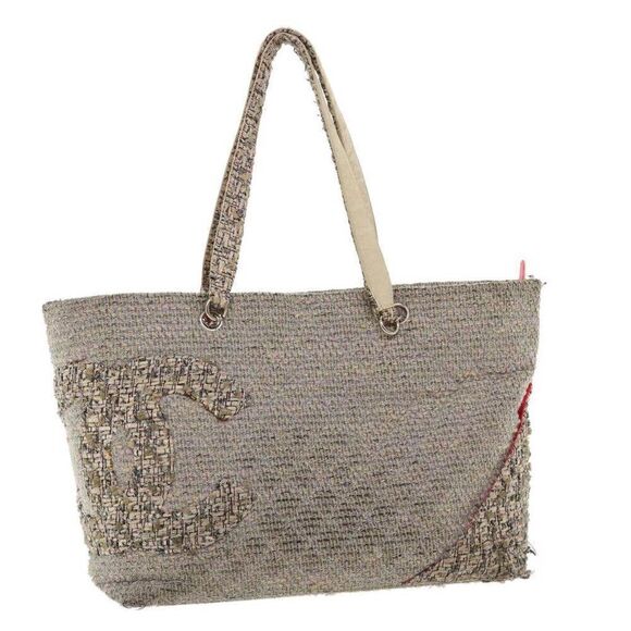CHANEL Cambon Line Tote Bag Pink Gray CC - Picture 1 of 12